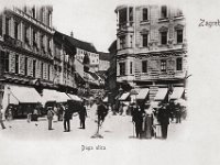 Pogled s Trga bana Josipa Jelačića na Dugu ulicu (danas Radićevu) 1898. godine